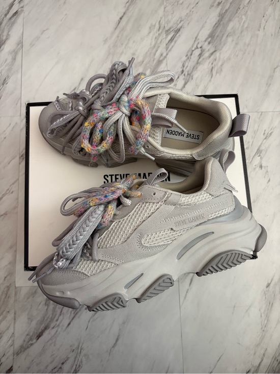 Steve Madden Shoes - Steve Madden Women’s Pryce Light Gray Chunky Platform Sneakers